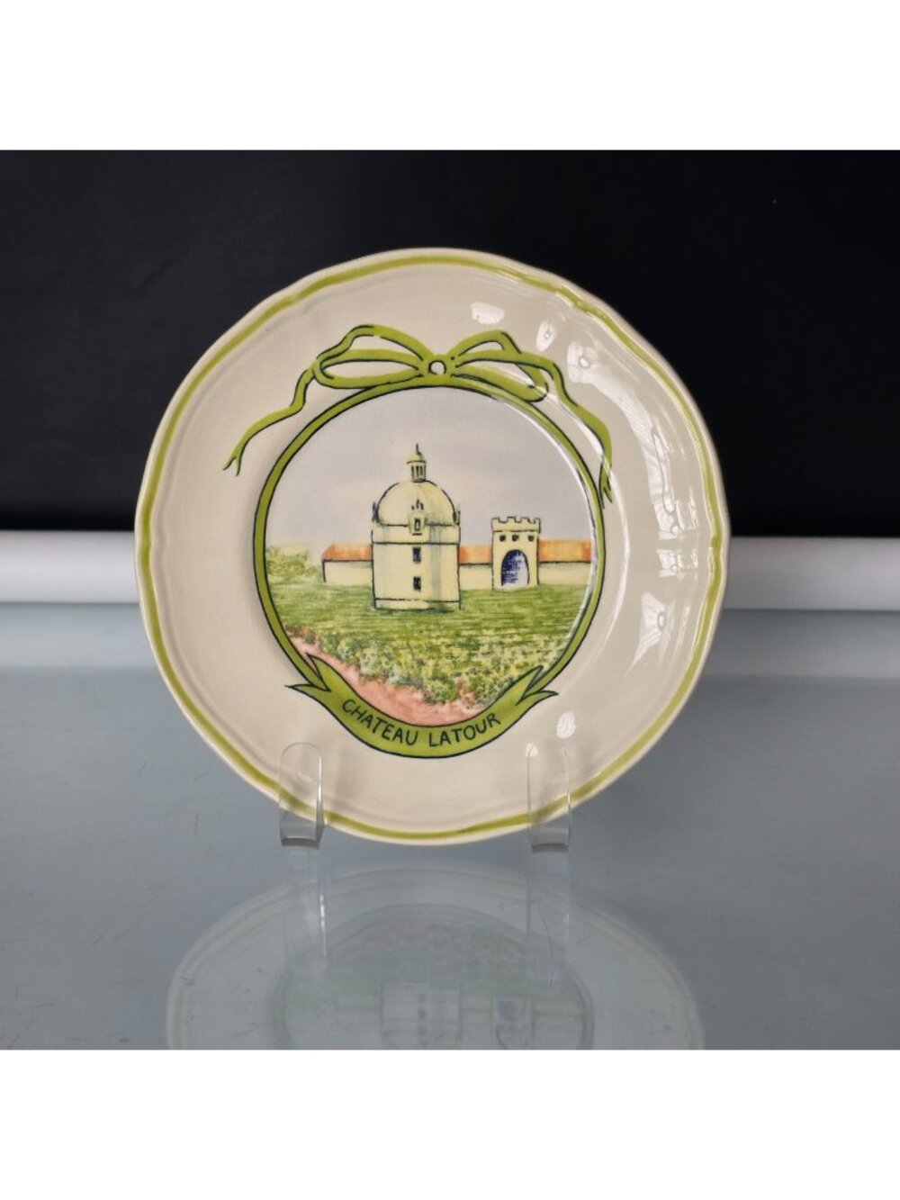 Chateau Latour Wine Chateau By Longchamp France Vintage Canape Plate 6"